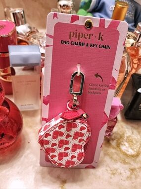 Piper K Heart Bag Charm Keychain